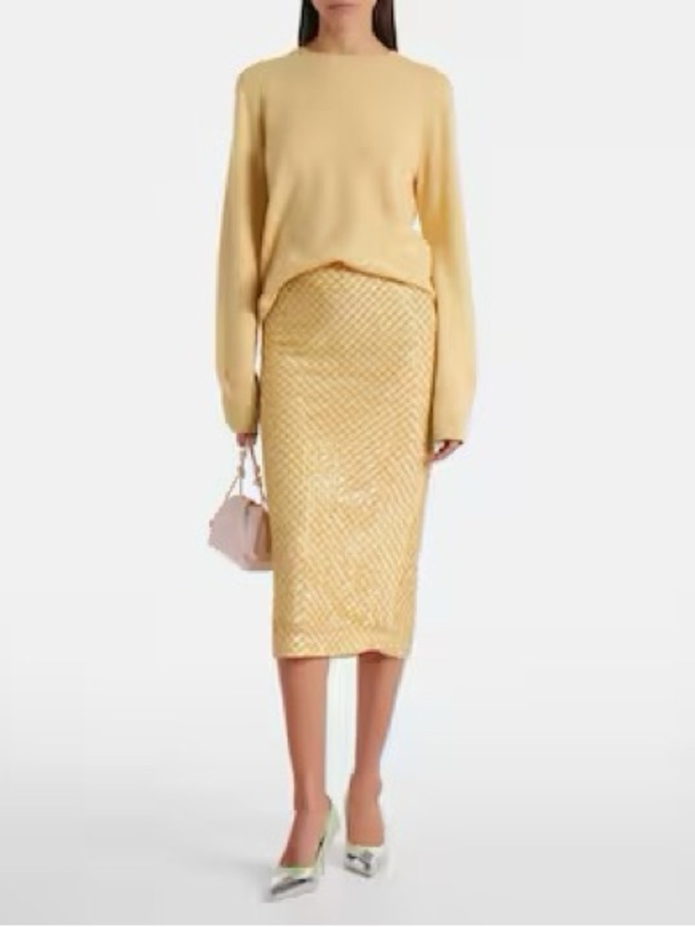 Veronica Beard Yellow Beaded Skirt